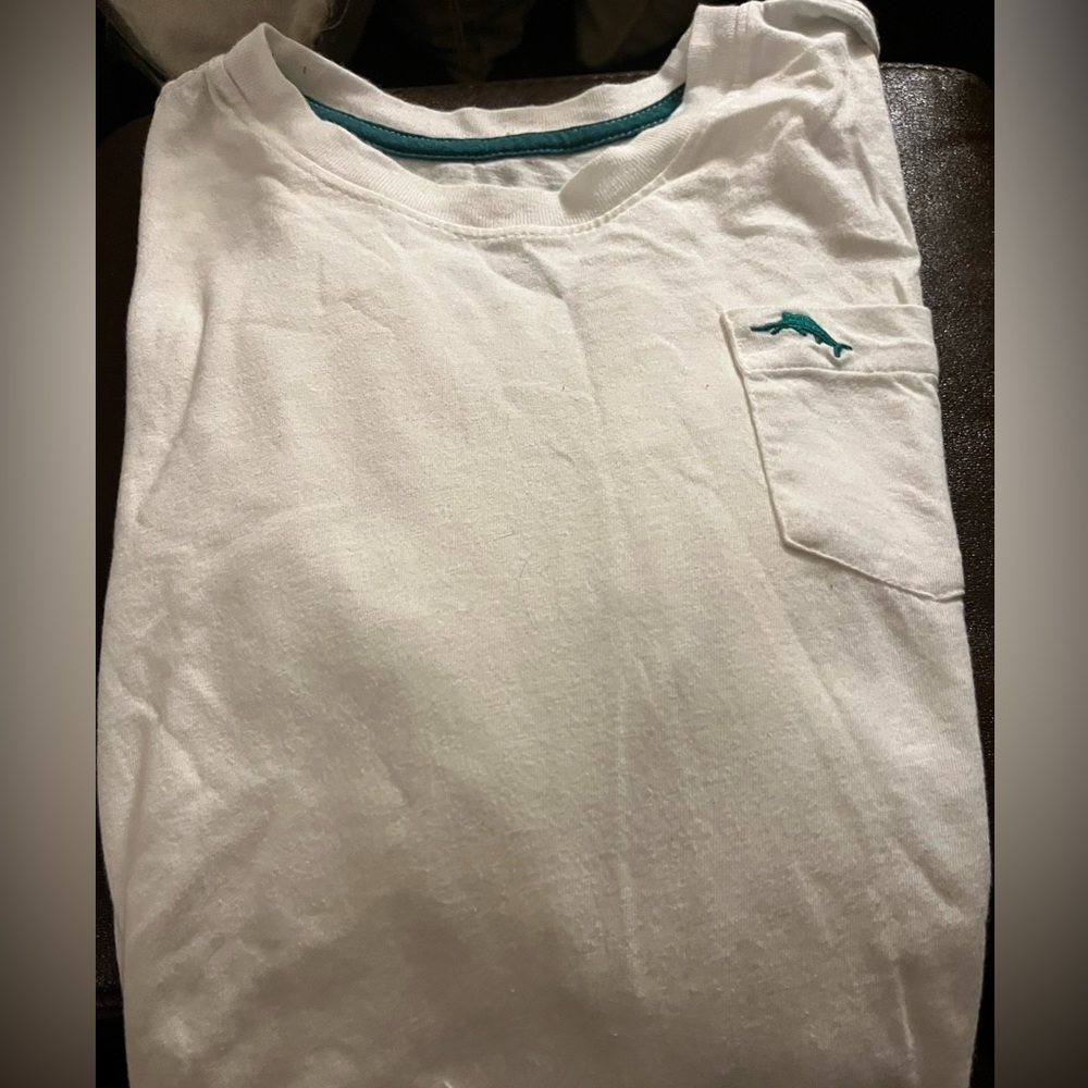 Tommy Bahama ; never worn ; no stains , white with pocket ; boys size 10/12